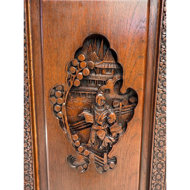 1950's George Zee Chinese Chippendale Dry Bar Expanding Cabinet For Sale - Image 15 of 18