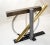 Kaizo Oto Design Institute of America Console Glass Table Brass, Steel, Chrome For Sale In Miami - Image 6 of 13