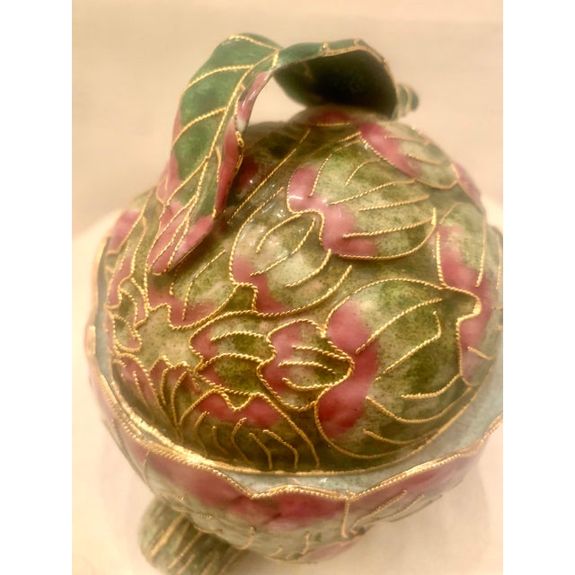 Mid-Century Modern Late 20th Century Cloisonne Artichoke Box For Sale - Image 3 of 8