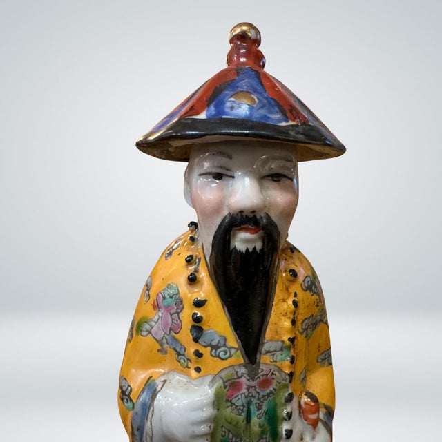 Set of 3 Chinese Famille Rose Figures / Wise Men, 20th Century, Signed For Sale - Image 10 of 10