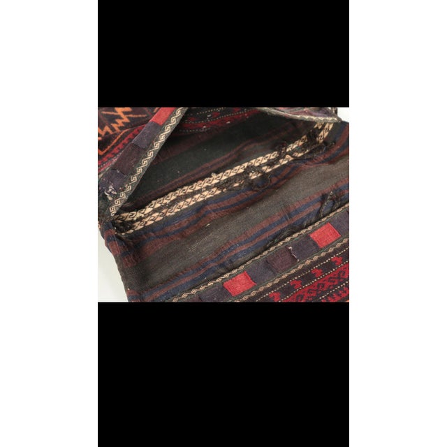Late 19th Century Late 19th Century Antique Handwoven Afghan Baluch Wool Saddlebag / Rug For Sale - Image 5 of 6