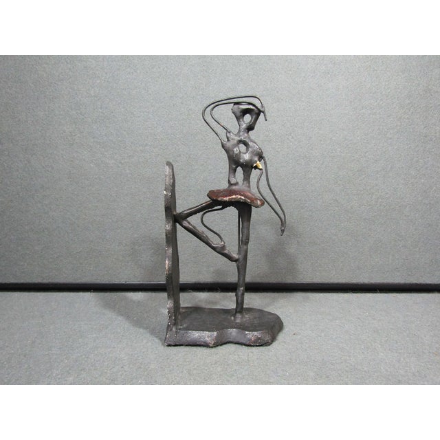 Vintage Brutalist Abstract Ballerina Metal Bookend Sculpture For Sale In Austin - Image 6 of 9