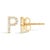 Contemporary 10K Yellow Gold 1/10 Cttw Diamond 'P' Initial Stud Earring For Sale - Image 3 of 5