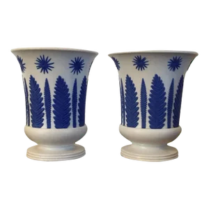 1810 Wedgwood Jasperware Vases, Consulate Pattern - A Pair