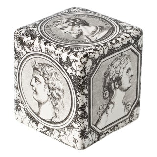 Porcelain Cube Cammei Paperweight by Piero Fornasetti, 1960s For Sale