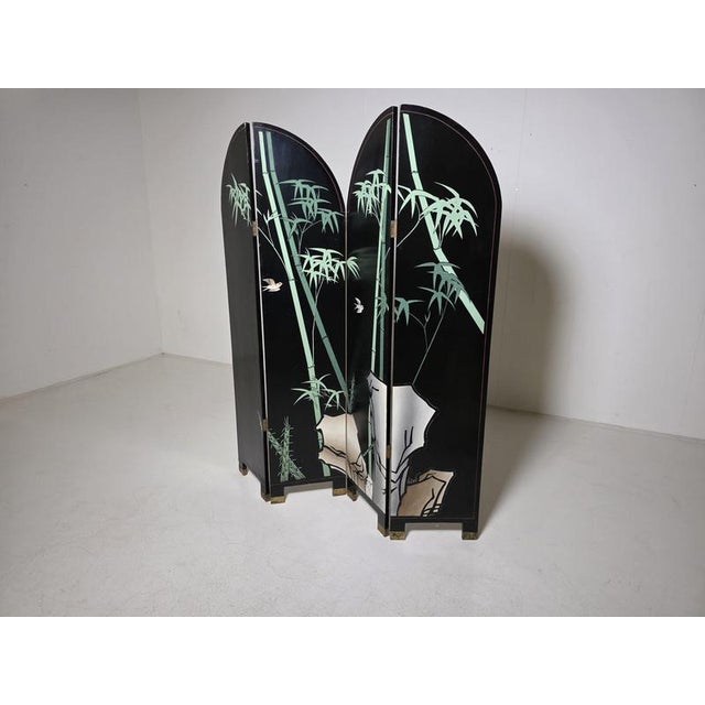 1980s French Four-Panel Room Divider from Fournier Decoration Paris, 1980s For Sale - Image 5 of 14