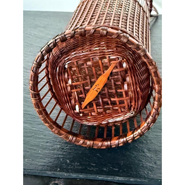 Sand Japanese Woven Bamboo Ikebana Basket by Jin Morigami For Sale - Image 8 of 15
