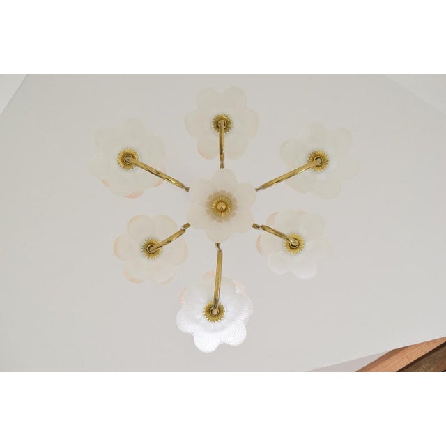 Mid-Century Glass Chandelier, 1970s For Sale - Image 12 of 14