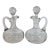 Vintage Eapg Handblown Glass Cruets W/ Etched Philadelphia City Seal, Pair For Sale
