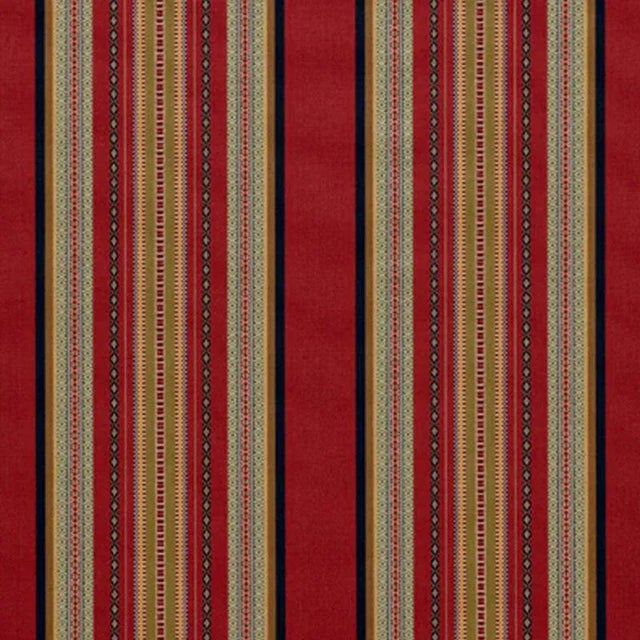 Contemporary Sample - Schumacher Wellington Stripe Fabric in Multi on Spice For Sale - Image 3 of 3