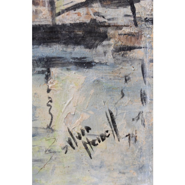 Vintage Framed Impressionist Oil on Board Painting of Sailboats, Circa 1974 For Sale - Image 15 of 16