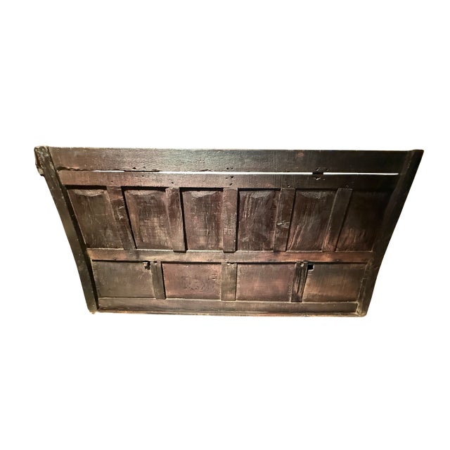 Rare Antique English Oak Bench W/Storage For Sale - Image 9 of 9