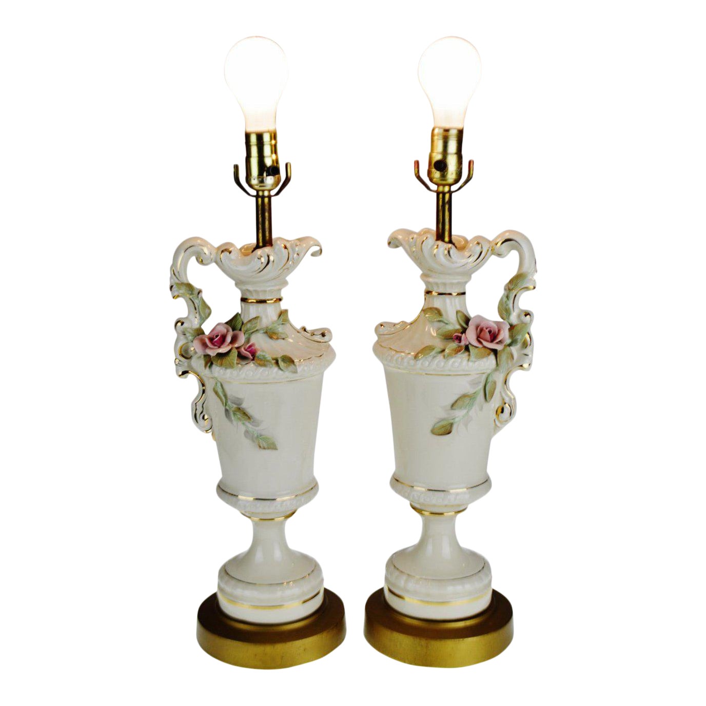 Vintage Porcelain Pitcher Table Lamps a Pair Chairish
