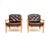 A smart, stylish and very comfortable pair of Swedish vintage leather and birch armchairs by Ingemar Thillmark for OPE....