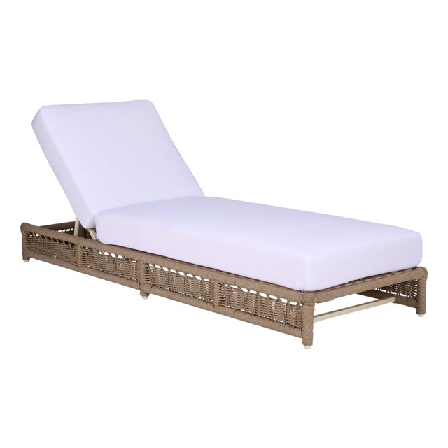 Callan Chaise Lounge, Heather Tan/White For Sale