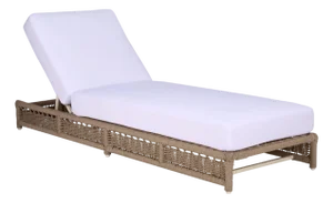 Callan Chaise Lounge, Heather Tan/White