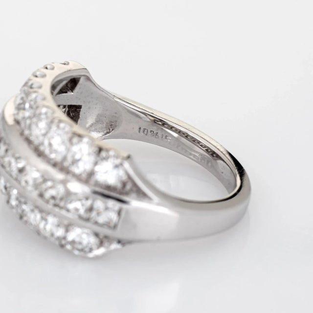 Gemstone 2ct French Cut Diamond Ring Vintage Platinum Band Sz 5.5 Estate Fine Jewellery For Sale - Image 7 of 7