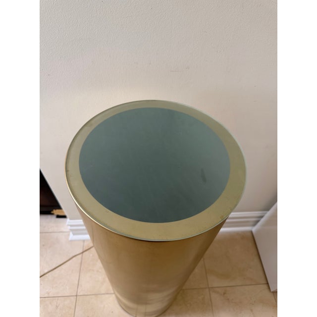 1980s Vintage 1980s Postmodern Gold Light Up Pedestal For Sale - Image 5 of 9