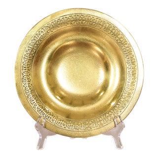 Tiffany Studios New York Bronze Doré Bowl With Decorative Border For Sale