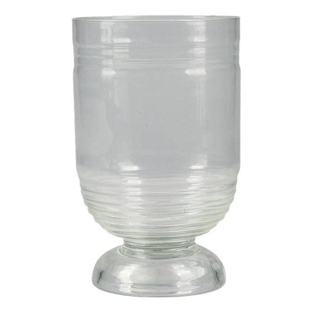 Italian Art Deco Hand Worked Glass Vase, 1940 For Sale