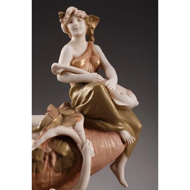 Wide Art Nouveau Vessel from Royal Dux For Sale - Image 9 of 18