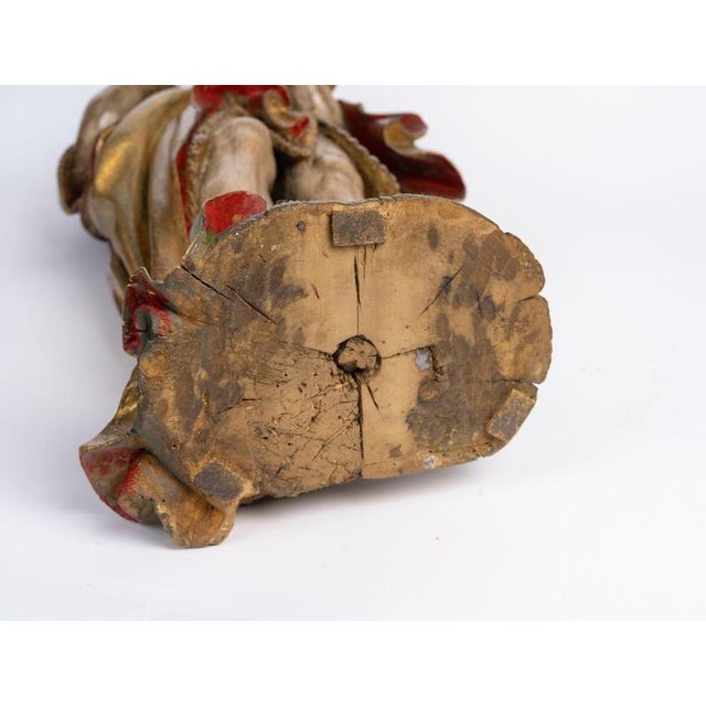 Late 16th Century Polychrome Carved Wooden Sculpture, Germany For Sale - Image 11 of 12
