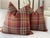 English Kravet Mulberry "Nevis” in Russet and Mauve Wool Plaid Down Filled Pillows- a Pair For Sale - Image 3 of 3