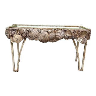 Vintage Mid-Century Italian Style Sculptural Seashell Console Table For Sale
