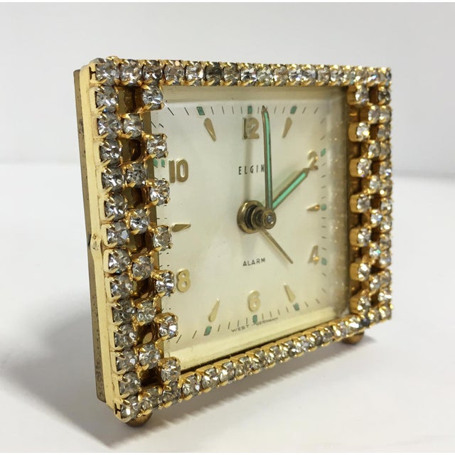 Elgin West Germany Rhinestone Alarm Clock Chairish