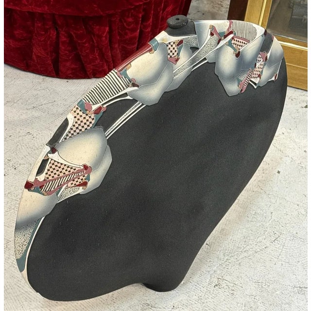 1970s Sculptural Ceramic Vase. Measures aprox - 25h x 24w x 4.5d