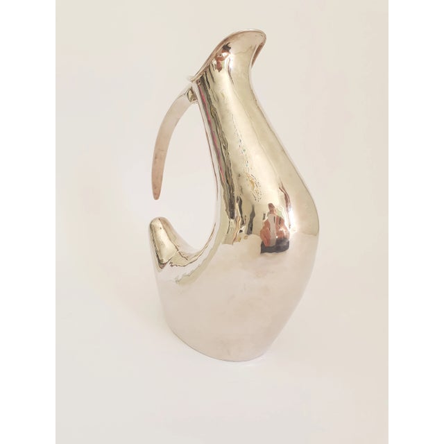 Art Deco Vintage Silver Deco-Style Carafe of Italian Craftsmanship 800 Silver For Sale - Image 3 of 11
