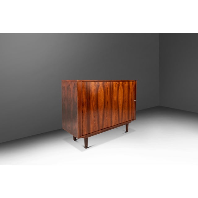 Mid-Century Modern Mid-Century Danish Modern Rosewood Credenza / Cabinet W/ Tambour Door Attributed to Marius Byrialsen for Nipu Møbelfabrik, Denmark, C. 1960s For Sale - Image 3 of 18