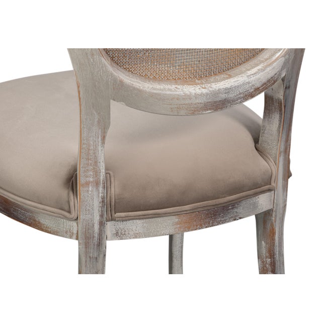 Gray Louis XV Cane Back Dining Chairs in Gray with Taupe Seats, Sets of 2 For Sale - Image 8 of 11