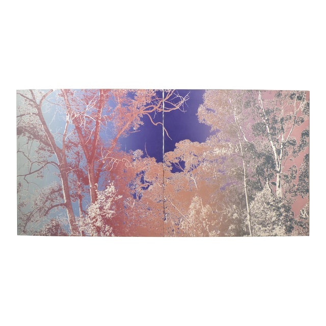 Paula Crane "Evening Prism I & Ii" Signed Diptych 2 Fine Art Etchings 1980s For Sale