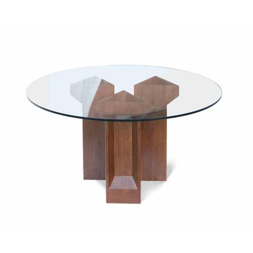 Vintage Mahogany and Glass Table, Italy, 1960s For Sale - Image 4 of 7