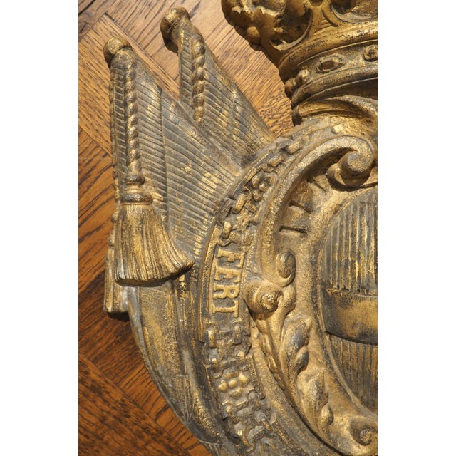French Antique Gilded Cast Iron Coat of Arms Plaque, the House of Savoy, C. 1900 For Sale - Image 3 of 13