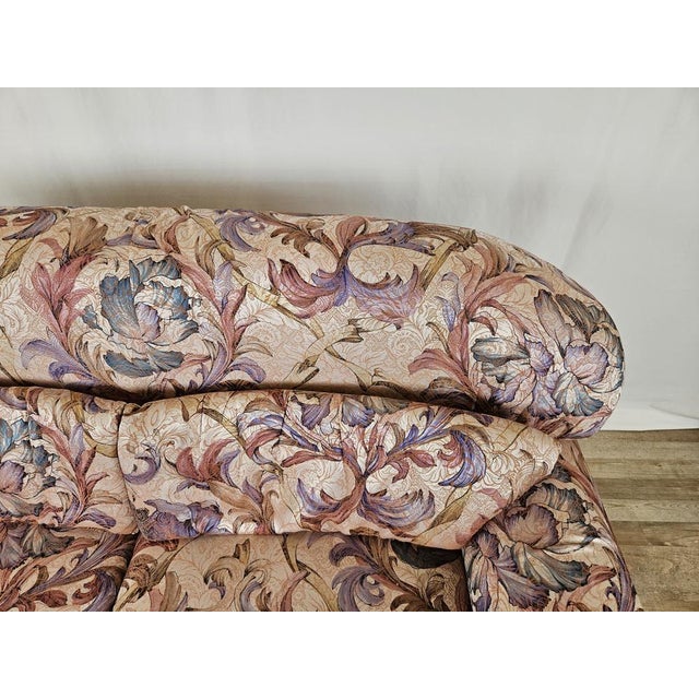 Pink 2-Seater Sofa in Floral Fabric, Italy, 1970s For Sale - Image 8 of 15