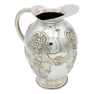Silver Wine Jug with Reliefs For Sale