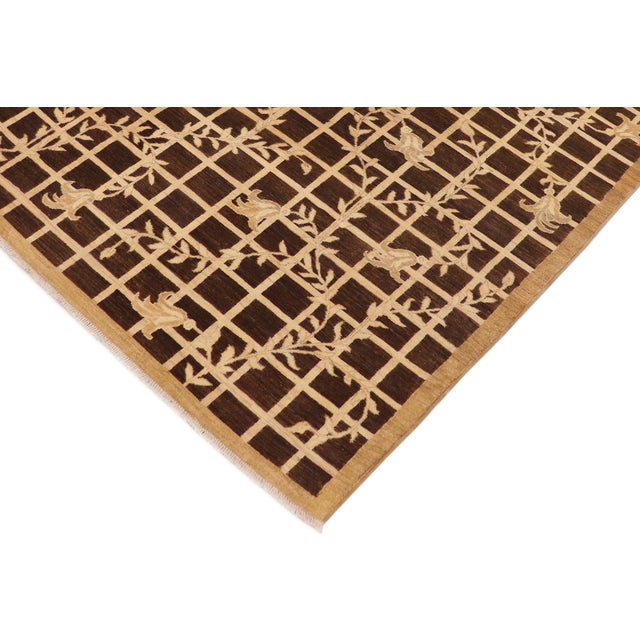 1990s Oriental Ziegler Brown Beige Hand-Knotted Wool Rug - 8'9'' X 12'0'' For Sale - Image 5 of 8