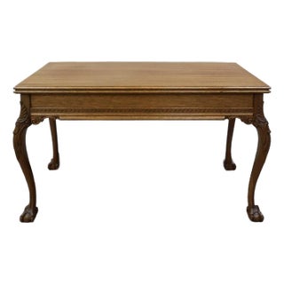 Mid 20th Century Chippendale Style Carved Mahogany Fold-Top Table With Three Extension Boards For Sale
