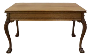 Mid 20th Century Chippendale Style Carved Mahogany Fold-Top Table With Three Extension Boards