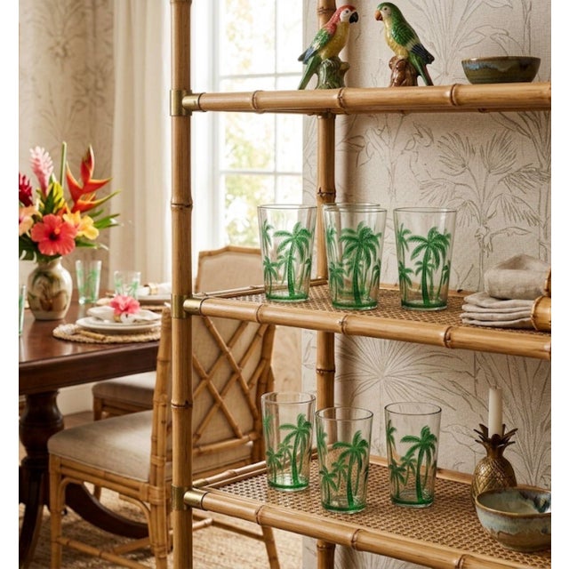 Italian-Designed Tropical Palm Tree Acrylic Tumblers - Set of 6 For Sale - Image 12 of 12