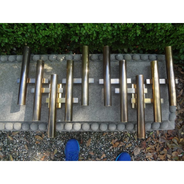 Pair of Italian Modernist Brass Sconces by Stilnovo For Sale - Image 10 of 10