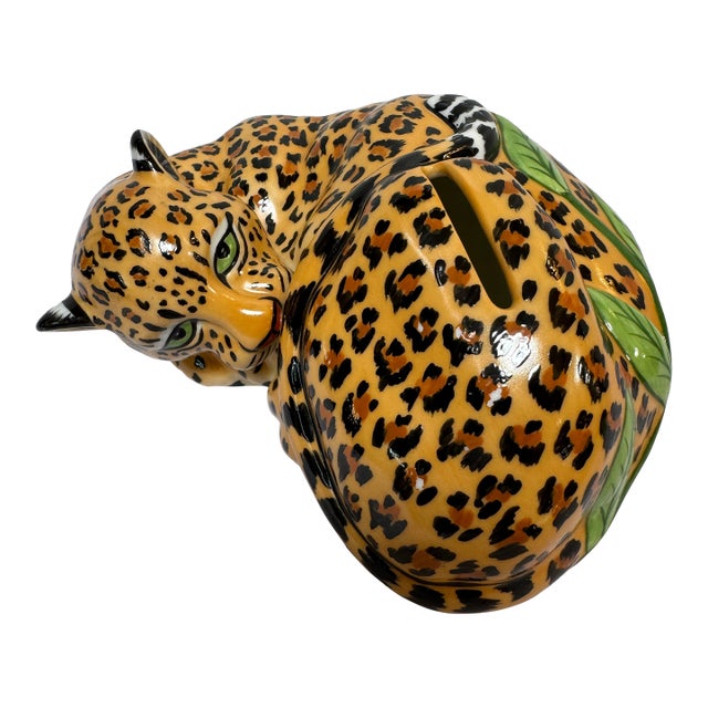 Lynn Chase Designs Jungle Party Collection Jaguar Money Bank, Circa 1988 For Sale