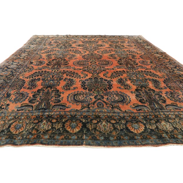 Early 20th Century Early 20th Century Rustic Antique Persian Kashan Rug, 08'05 X 11'05 For Sale - Image 5 of 11