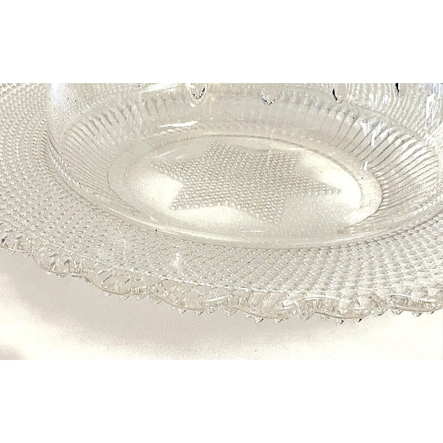 C1877 Campbell & Jones Victorian Beaded Pattern Glass Dome Cheese Server For Sale - Image 4 of 14