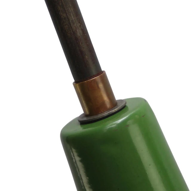 Vintage French Industrial Green Enamel Wall Light For Sale - Image 5 of 7