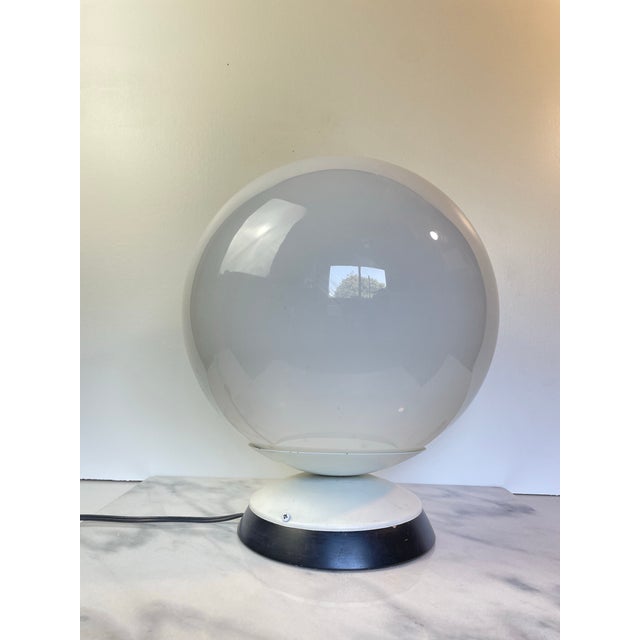 Mid-Century Modern Mid-Century Space Age Opaline Glass Orb Table Lamp For Sale - Image 3 of 7