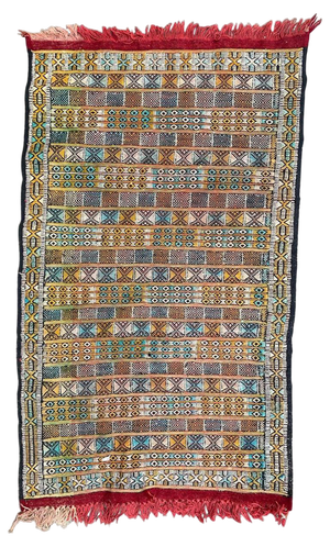 Vintage Tribal Moroccan Woven Rug, 1980s