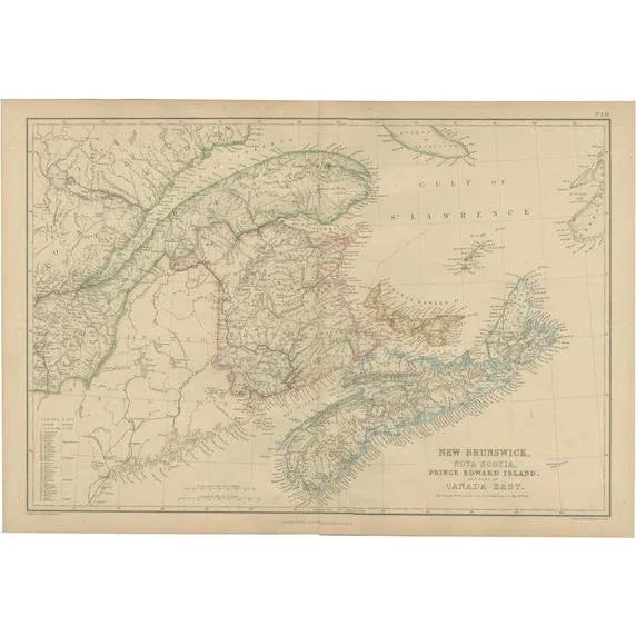 Antique Map of New Brunswick by W. G. Blackie, 1859 For Sale - Image 6 of 6
